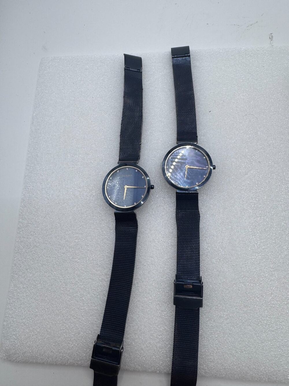 2 Pairs Bering Women's Ultra Slim Stainless Steel Watch 32mm 18132-399